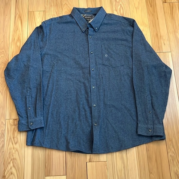 Eddie Bauer field flannel mendindgo Blue long sleeve men’s Shirt - Picture 2 of 7
